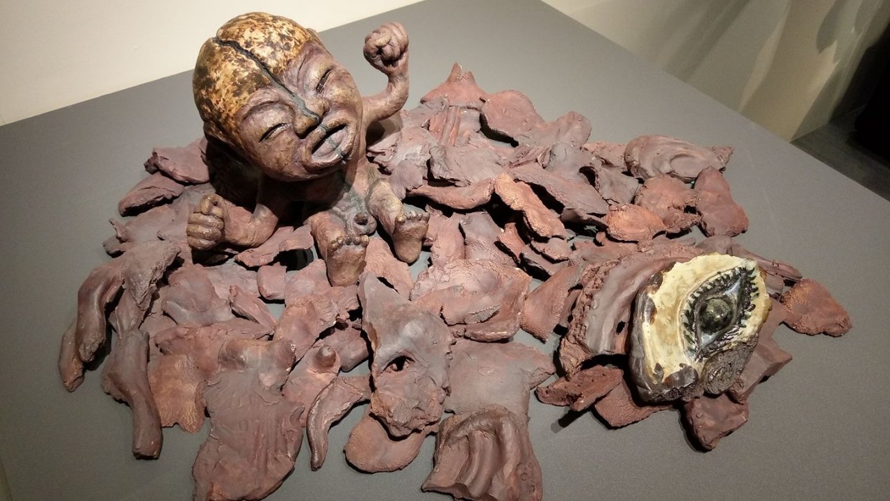 Ceramics artist Lien Pao-tsai’s works on display in Taipei