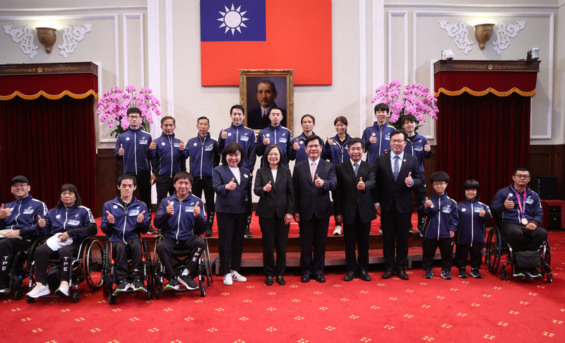 President Tsai honors Taiwan para athletes for their fighting spirit
